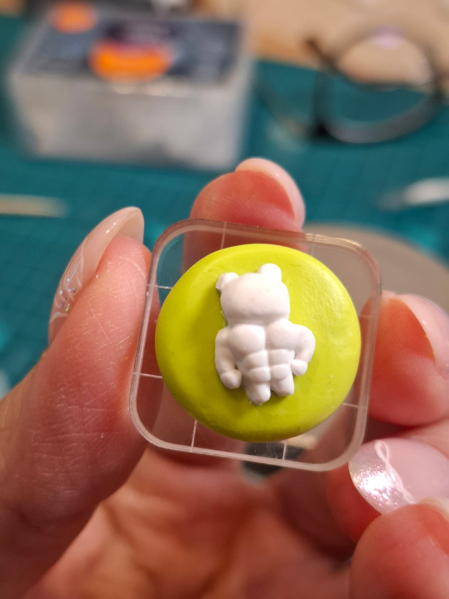 Handmade charm: muscular jokebear