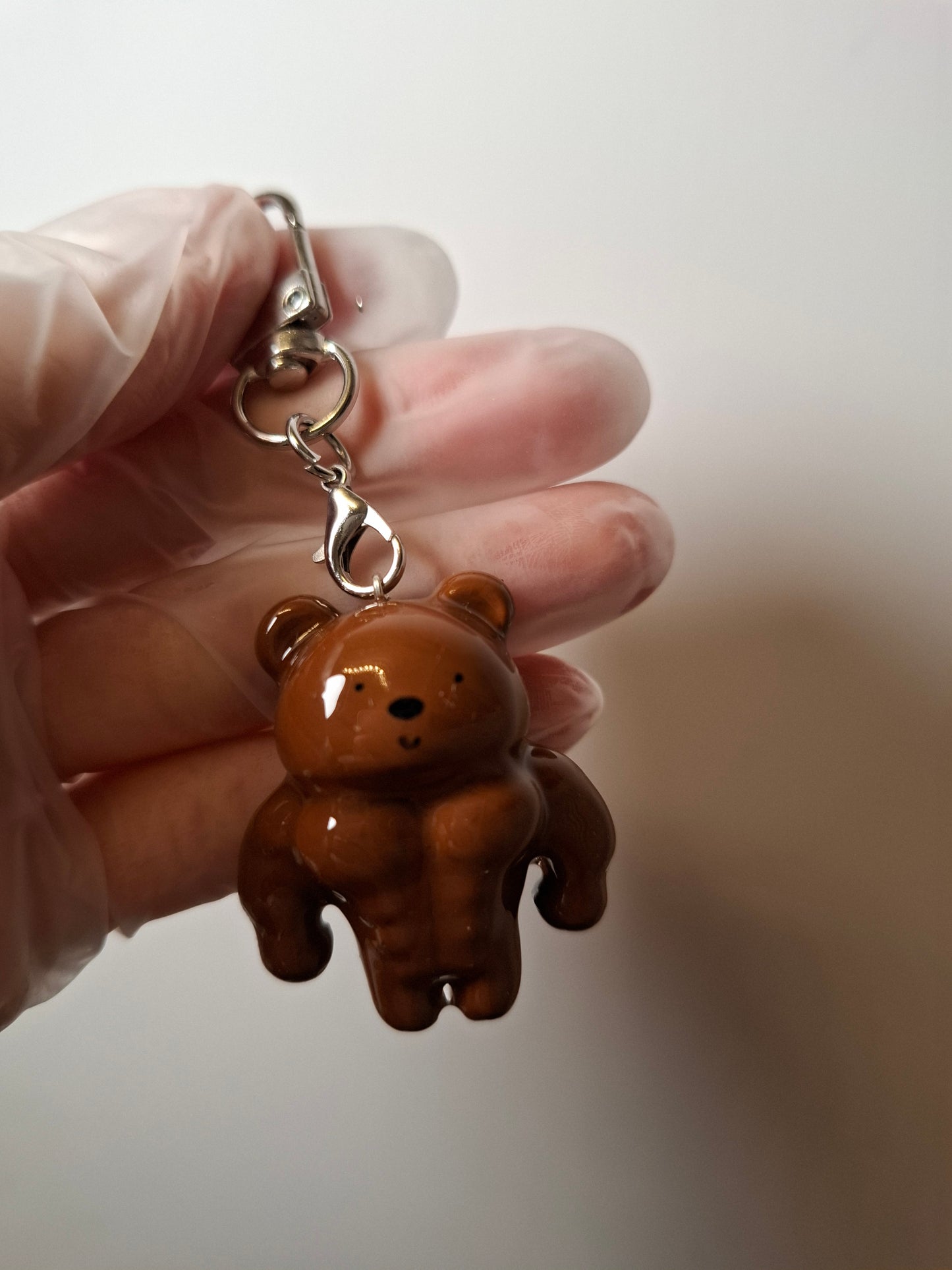 Muscular handmade polymer keychain