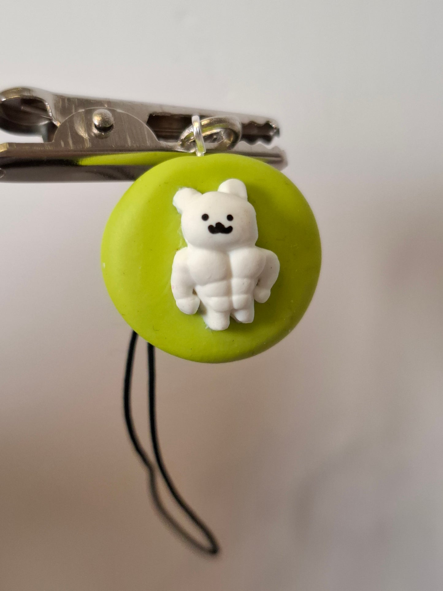 Handmade charm: muscular jokebear