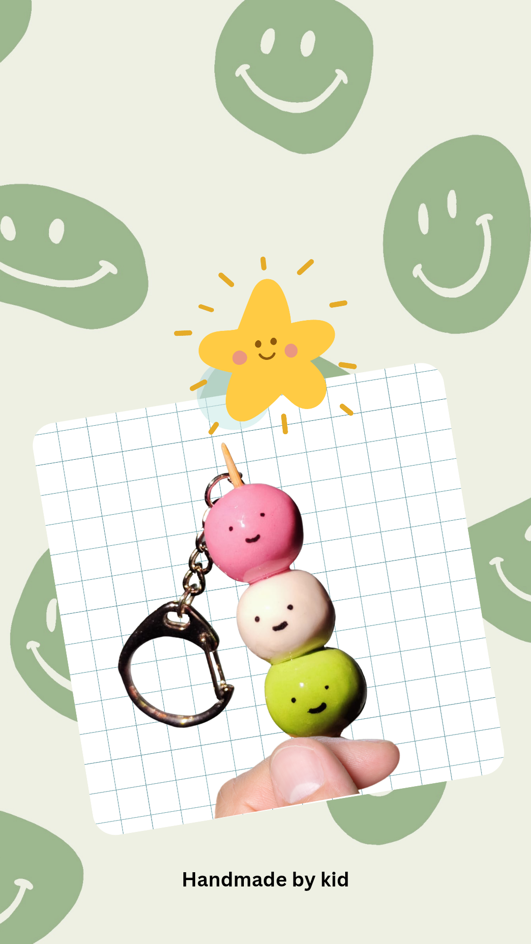 Hand crafted keychain with Resin clay